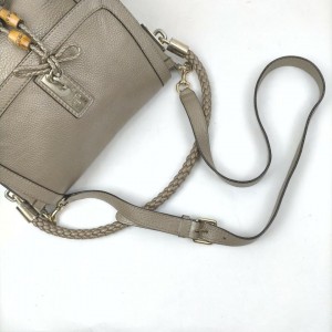 Gucci Gold Leather Braided Handle 2way Flap Bag 862761