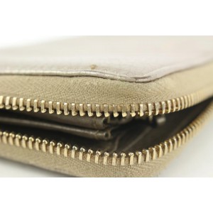 Gucci Gold Leather Bamboo Tassel Zip Around Continental Wallet Zippy 17ga113