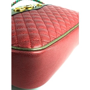 Gucci Green x Red x Gold Laminated Calfskin Quilted Small Trapuntata 26g00