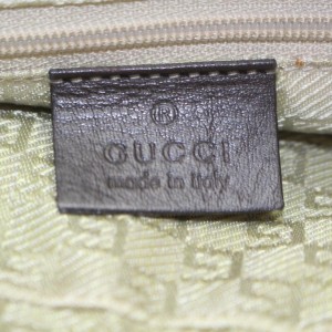 Gucci Dark Brown Web Strap Leather Hobo Bag 857676