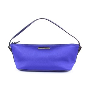 Gucci Blue-Purple Satin Baguette Pouch Wristlet Mini Bag 15ggs1229