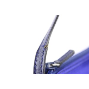 Gucci Blue-Purple Satin Baguette Pouch Wristlet Mini Bag 15ggs1229
