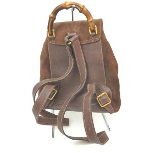 Gucci Brown Suede Mini Bamboo Backpack 863126