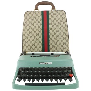 Gucci Rare Olivetti Lettera 32 Typewriter with Supreme Web Case 913gk11