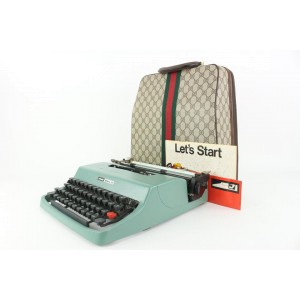Gucci Rare Olivetti Lettera 32 Typewriter with Supreme Web Case 913gk11