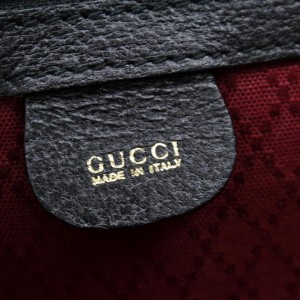 Gucci Black Signature Monogram GG Luggage Travel Bag 858249