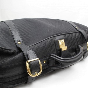 Gucci Black Signature Monogram GG Luggage Travel Bag 858249
