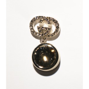 Gucci Gold-Tone Brass & Swarovski Crystal GG Logo Drop Earrings