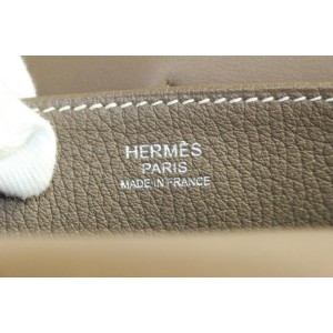Hermès  Etoupe Clemence Leather Hazlan 25 Crossbody 2way Bag 529her39