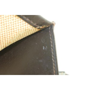 Hermès Beige Toile x Brown Leather Jige 34 Clutch GM Bag 857840