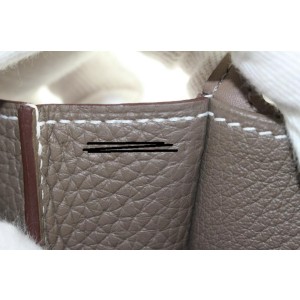 Hermès Etoupe Clemence Leather Hazlan 25 Crossbody 2way Bag 529her0
