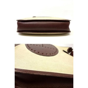 Hermès Bicolor Beige Toile Brown Leather Evelyne 226I252