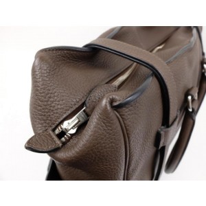 Hermès Brown Gris Clemence Leather Pursangle Satchel Bag 2341422