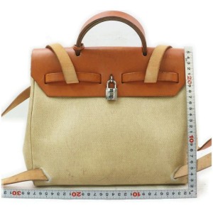 Hermès Toile Beige Sac a Dos Herbag Backpack 2-in-1 Bag 862272
