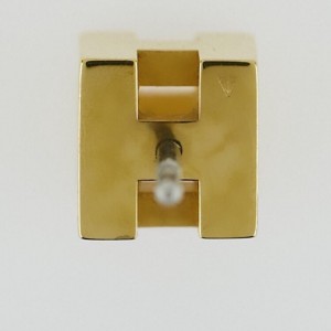 Hermes Gold Plated Cage d'H Stud Earrings