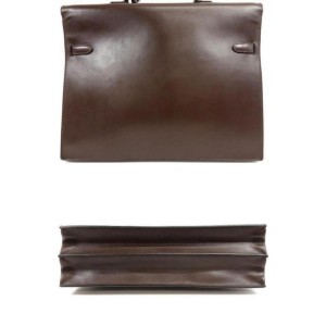Hermès Havana Brown Box Leather Kelly Depeche Attache Briefcase 38 234199