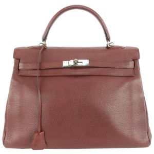 Hermès Rouge Ash Clemence Leather Kelly 35 Bag 562her311