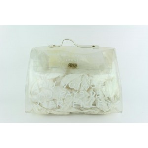 Hermès Kelly Translucent Souvenir Limited Edition 22hz1019 White Vinyl Tote