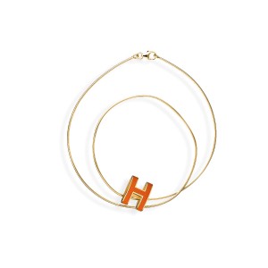 Hermes Pop H Orange Necklace