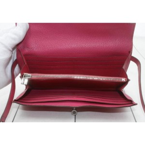 Hermes Pink Chevre Leather Kelly Classic Wallet Flap Clutch 861RL895