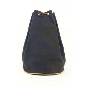 Hermès Navy Blue Polochon Mimile Drawstring Bucket Bag Backpack 774her41