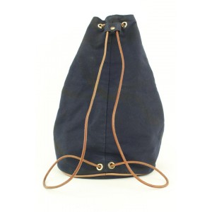 Hermès Navy Blue Polochon Mimile Drawstring Bucket Bag Backpack 774her41