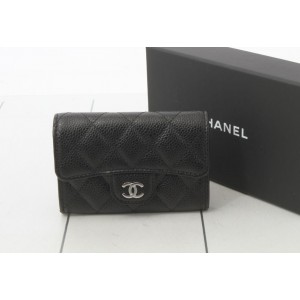 Chanel Caviar Quilted Flap Card Holder Black
