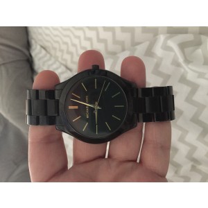 Michael Kors Slim Runway MK3221 Black-Tone Stainless Steel 42mm Watch