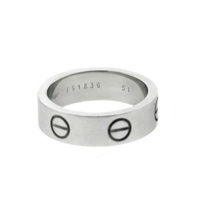 Cartier 18k White Gold Love Ring Wide Band Ring
