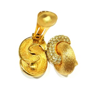 Christine Dior Vintage Gold Tone Earrings