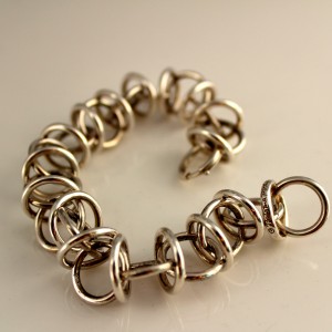Vintage Tiffany & Co. Paloma Picasso Sterling Silver Woven Ring Links Bracelet