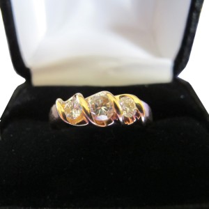 14K Yellow Gold and Diamond Ring Size 10