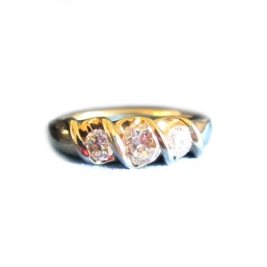 14K Yellow Gold and Diamond Ring Size 10