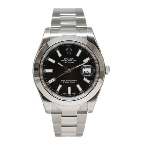 Rolex Datejust II 116300 Stainless Steel Black Index Dial 41mm Watch