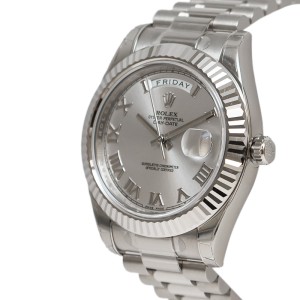 Rolex Day-Date II 218239 RRP Rhodium Dial 18K White Gold President Automatic Men's Watch