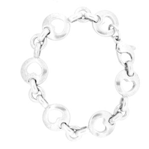 Tiffany & Co. Sterling Silver Stencil Heart link Bracelet 