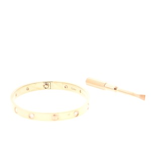 Cartier Love Bracelet Rose Gold with 10 Diamonds Size 16 B6040617 