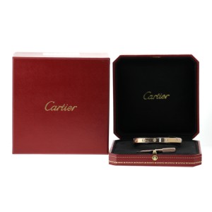 Cartier Love Bracelet Rose Gold Full Diamond Size 17 