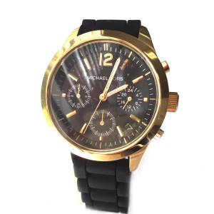 Michael Kors MK5408 40mm Jet Set Black Chronograph Silicone Watch