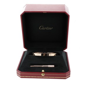 Cartier Love Bracelet 18K Rose Gold Size 17