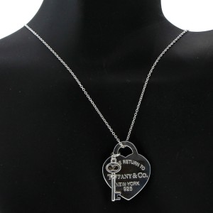 Tiffany & Co. Heart and Key Pendant Necklace