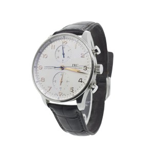 IWC Portuguese Silver Dial Chronograph Mechanical Men's Watch