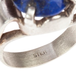 Art Deco Lapis Lazuli Cocktail Ring