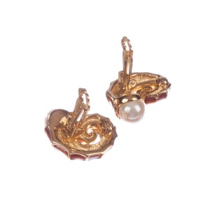 Judith Leiber Snail Shell Enamel Earrings