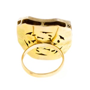 14k Yellow Gold Diamond Slice Cocktail Ring
