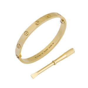 Cartier Love 18K Yellow Gold Bracelet Size 16
