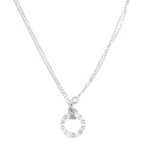 Cartier Love Mini 18K White Gold Diamond Necklace