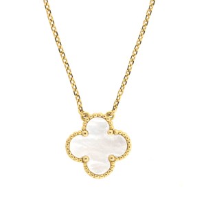 Van Cleef & Arpels 18k Yellow Gold Mother of Pearl Necklace 