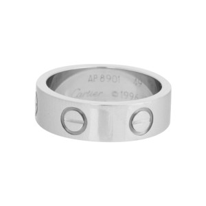 Cartier Love 18K White Gold Ring Size 4.75