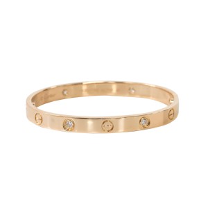Cartier Love Bracelet Rose Gold with 4 Diamonds Size 16